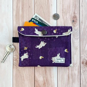 Süßer Häschen Snap Beutel, Geldbörse, Geldbörse, Handgefertigte Stoff Geldbörse, ID Karten Schlüssel Taschen Etui, Japanische Baumwoll Leinwand, Retro Cottagecore Ästhetik