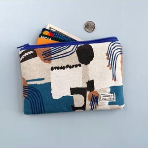Coin Purse, Handmade Medium Size Pouch, Handmade Fabric Wallet, Japanese Cotton Linen Cottagecore Esthetic, ID Cards Keys, Gift for Her