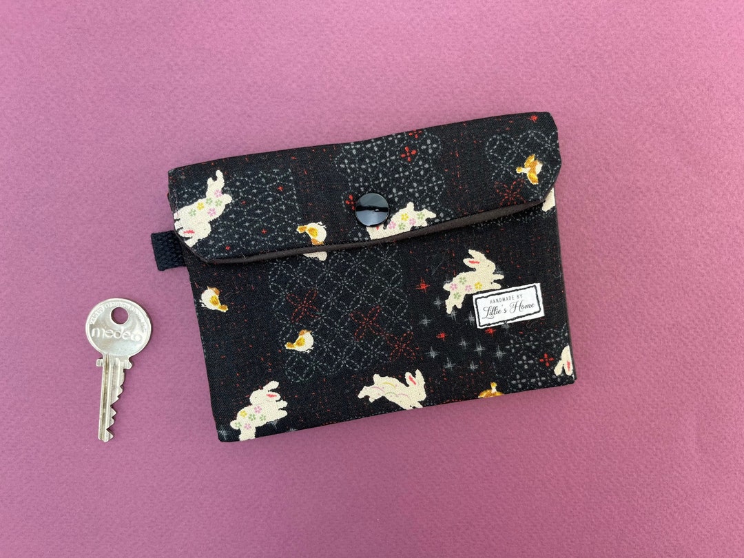 Cute Bunny Coin Purse, Handmade Fabric Pouch, Snap Wallet, ID Cards — free download