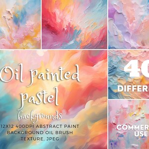 40 olieverfschilderij pastel kleur achtergrond 12x12 300DPI abstracte verf achtergrond olie penseel textuur, JPEG, commercieel gebruik