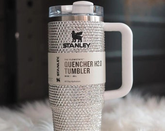 Personalizowany kubek Bling Stanley o pojemności 40 uncji, z kryształkami i czarnym logo