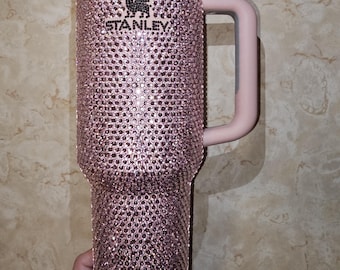 Stanley personalizzato Bling rosa "Rose Quartz" da 30 once con logo nero
