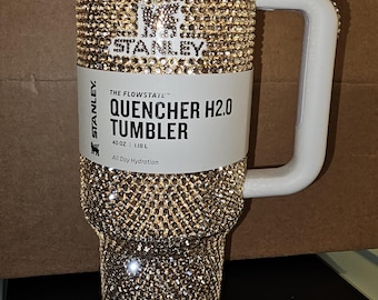 Bling Golden 40oz Rhinestone Stanley w Brown or Black Logo