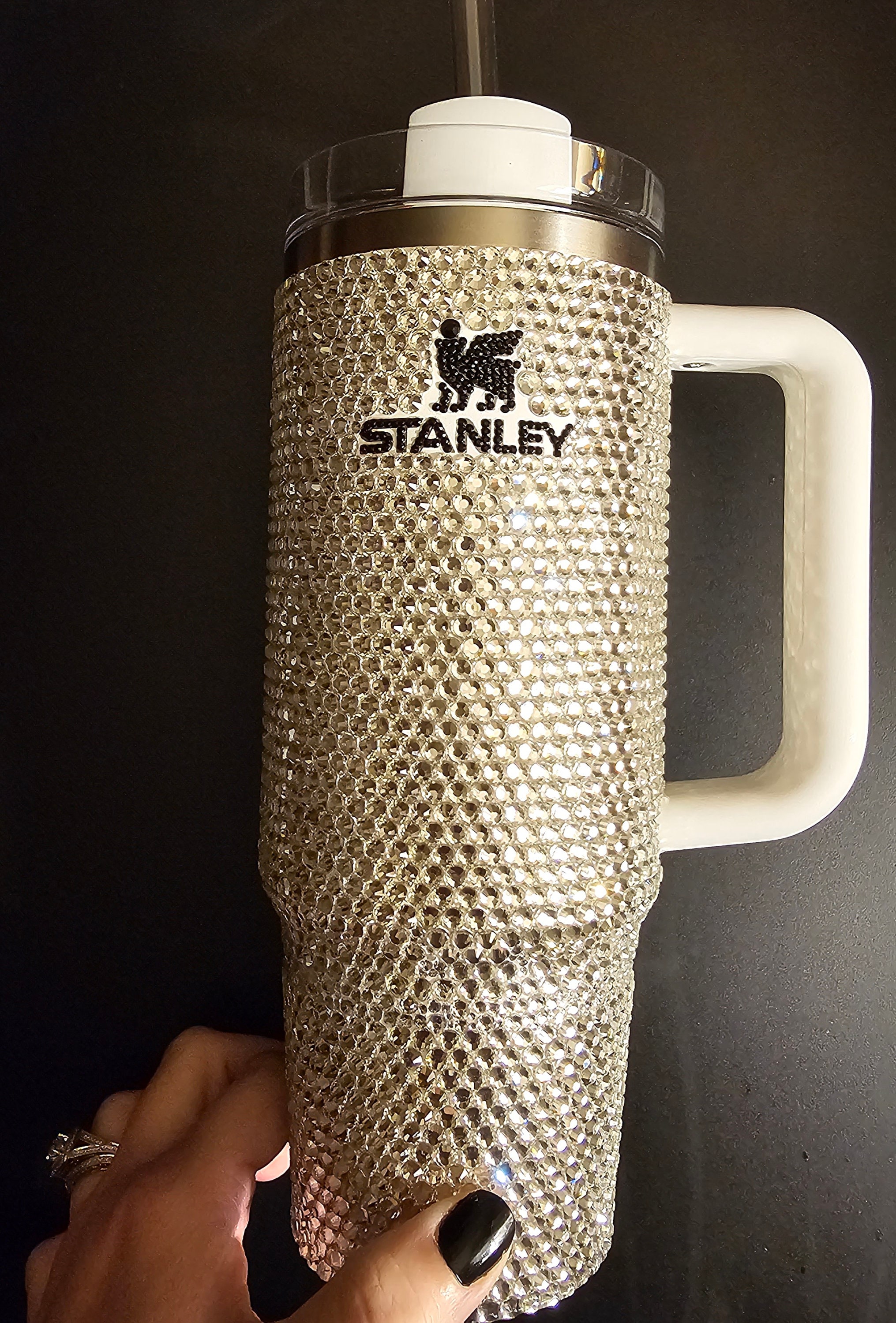 Black Rhinestone Stanley Tumbler Cup, Custom Bling 40 Oz Cold Cup, Bling  Stanley Tumbler, Coffee Lover Gift, Iced Coffee Tumbler 