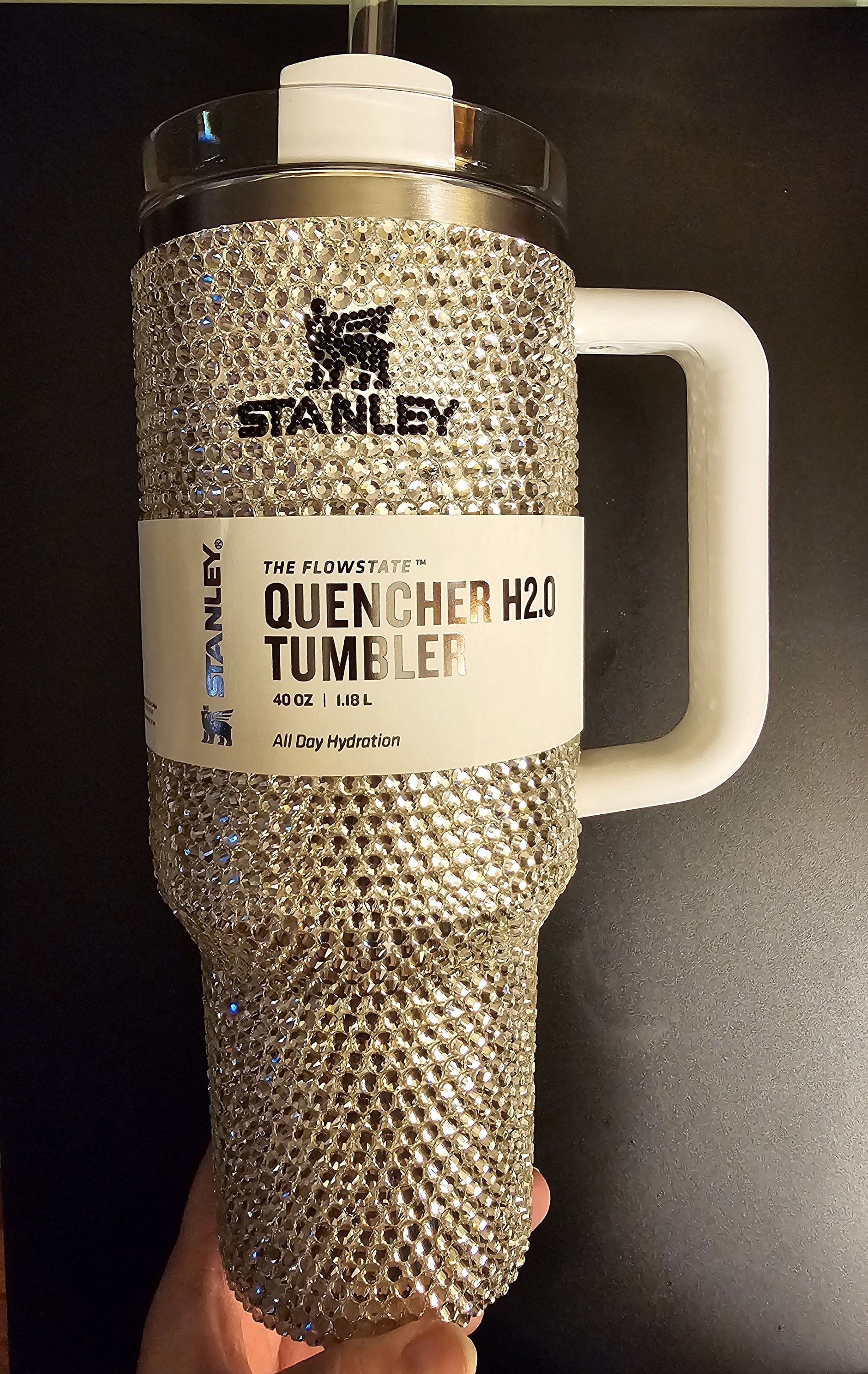 Bling Stanley Tumbler Silver Bling Bedazzled Premium Rhinestones 40 Oz Cup  With Handle Hard to Find Cup Stanley Cup -  Denmark