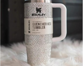 Bling 40oz Crystal Rhinestone Stanley z czarnym logo