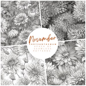 Patrón floral Patrón sin costuras Papel digital Nacimiento Flor ENERO Claveles Patrón para fondos papel tapiz papel de regalo álbum de recortes