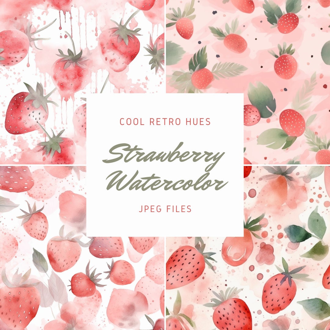 Strawberry Pattern- Pink Background Wrapping Paper by Studio