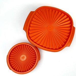 Vintage Orange Tupperware Servalier | Your Choice! Pitcher, Starburst Lidded Food Savers | Retro Kitchen Brady Bunch | MCM Kitchen