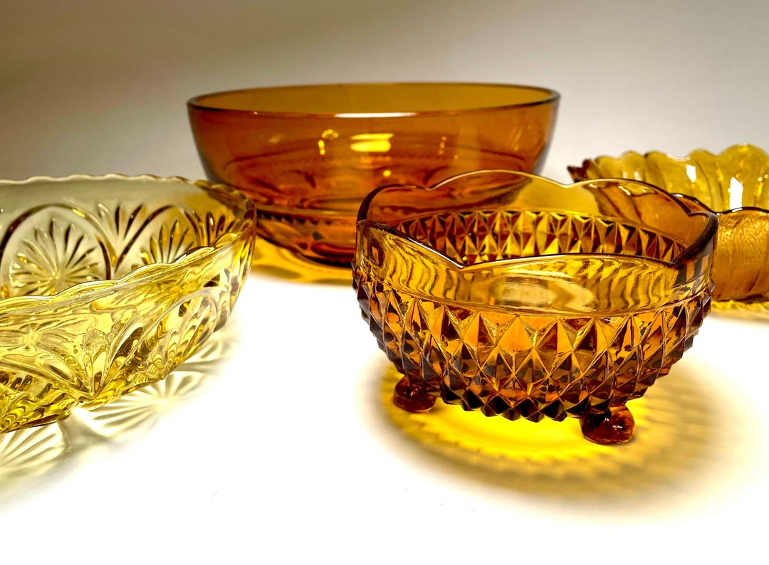 Vintage Amber Glass Bowls