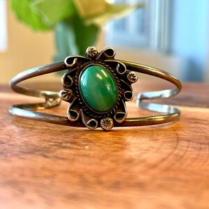 Vintage Navajo Turquoise Sterling Cuff Bracelet | Adult Sized