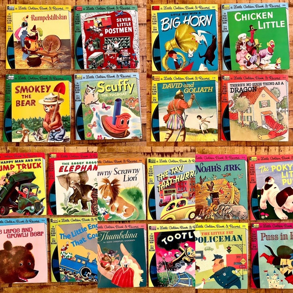 Vintage Little Golden Book Records | Story Book Records | Your Choice! Complete Books with each record