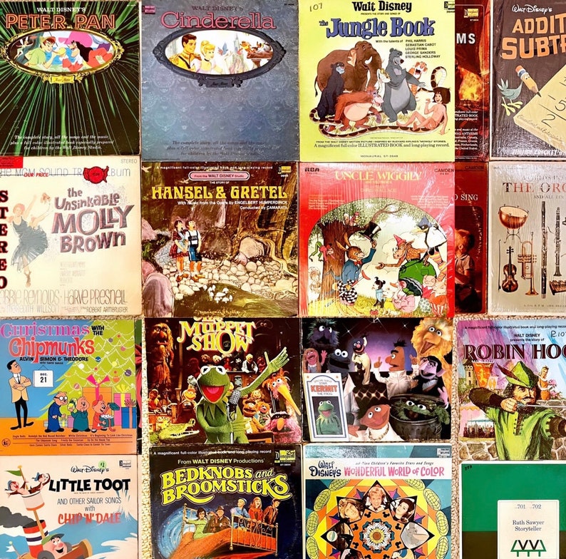 FRI FRAKT! Vintage Disney Children’s Storybook Records 12” LP Vinylskiva ~ Ditt val! Walt Disney bild 1