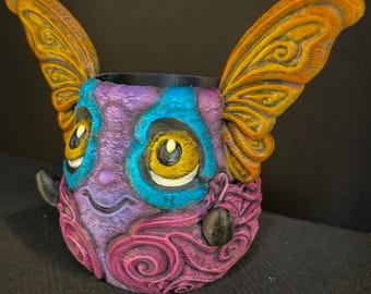 Flutterpot – Maceta de hadas pintada a mano / Impresa en 3D, resistente a la intemperie y caprichosa