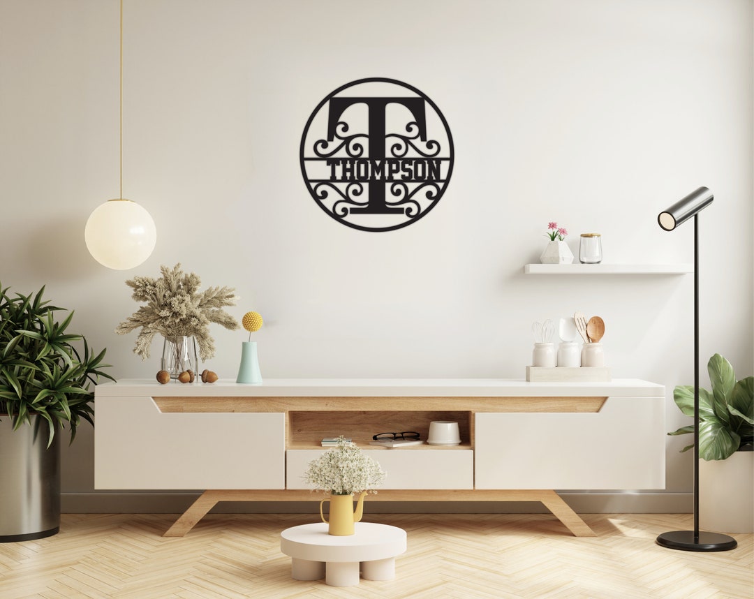 Custom Name Metal Signs Monogram Wall Decor Metal Wall Art Etsy