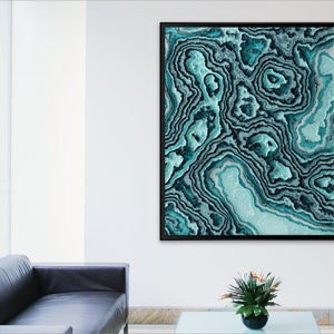 Modern Turquoise Wall Art | Framed Canvas | Original Artwork