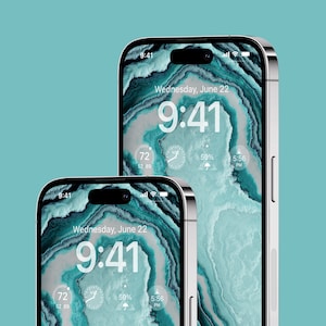 Digital Wallpaper For iPhone and Android | Original Colorful Turquoise Modern Art | Digital Download