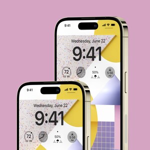 Digital Wallpaper For iPhone and Android | Original Colorful Pastel Geometric Abstract Art Original Retro 1980s 3D Art | Digital Download