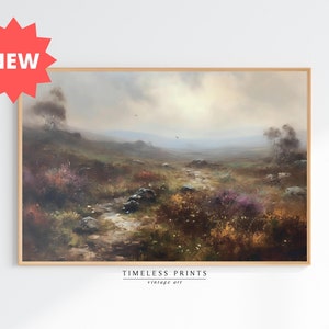Mystic Moor: The Enigmatic Moorlands of France, Rural Landscape Oil Painting, Vintage Landscape Print, Vintage Country Landscape