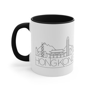 Hong Kong Line Art Coffee Mug, Coffee Mug, City Line Art, Hong Kong Mug, Coffee Lovers, 11oz