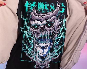 Anime Kaiju Hybrid Softstyle T-Shirt, Anime Shirt, Anime Lover Shirt, Fire Style Tshirt, Kaiju Monster Shirt, Kaiju 8 Shirt