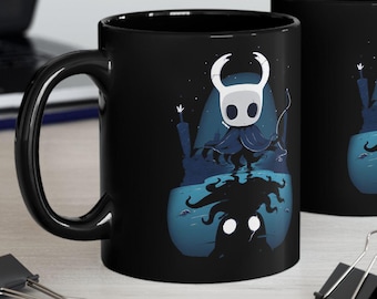 Hollow Shade Black Mug (11oz, 15oz), Indie Game, Hollow Knight, SilkSong Cup, Platformer Mug, Gaming Mug, Gamer Mug, Indie Game Mug