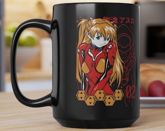 EVA Cartoony Coffee Mug, Genesis, Eva, Mech, Gift, Geek, Nerd, Coco, Tea, Kitchenware, Dishware, Drinkware, Unisex