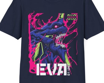 EVA Unit 001 Scream Fire Style Unisex Softstyle T-Shirt, Evangelion Shirt, Rei Tshirt, Asuka Shirt, Anime Shirt