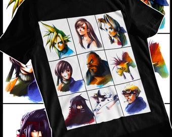 FF Portraits Softstyle T-Shirt, FF7 Shirt, Final Fantasy Shirt, Fantasy Game Shirt, Cloud Shirt, Tifa Shirt