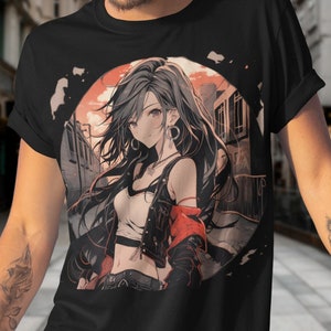 Tifa Anime Softstyle T-Shirt, FF Shirt, Fantasy Shirt, FF7 Tee