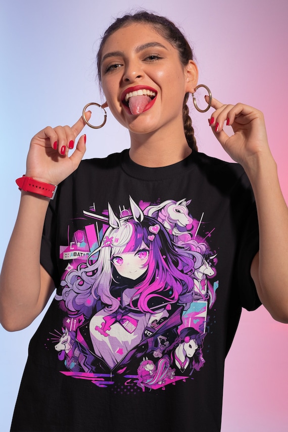 Prism Heartshadow Unisex Graphic Tee, Emo Girl Shirt, Graphic Streetwear, Anime Style Streetwear, Goth Shirt, Unicorn Shirt, Gothic Clothes
