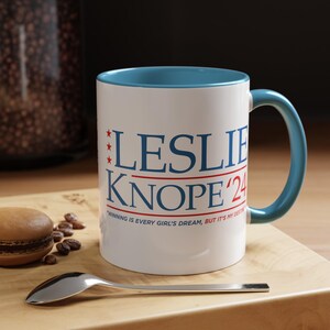Knope 2024 Accent Coffee Mug, Parks and Recreation Mug, Leslie Knope Mug, Leslie Knope Merch, Leslie Knope 2024, The Office Mug, Nerdy Gift Light Blue