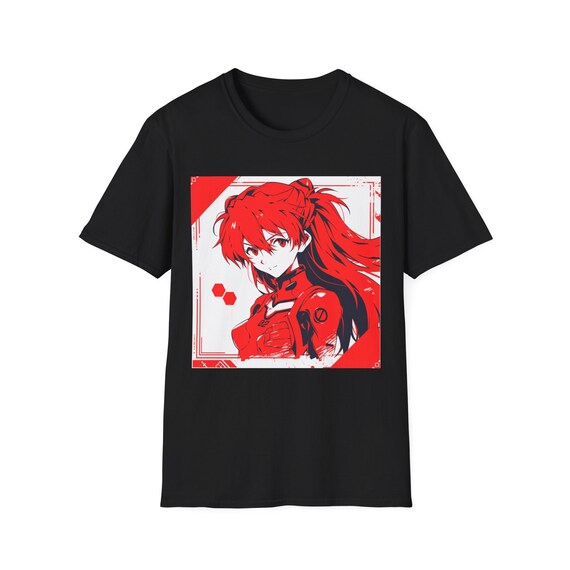 Eva Asuka Red and White Softstyle T-shirt, Genesis Shirt, Eva 