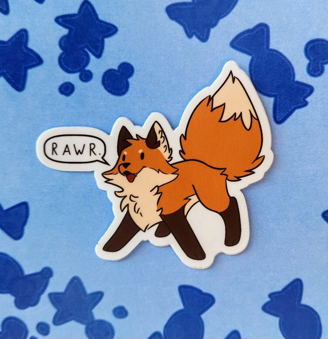 Rawr Fox Sticker - Etsy