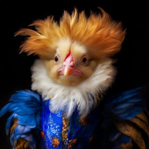 Viktorianische Huhn Portrait Leinwand Kunst: Quirky Bauernhaus Dekor