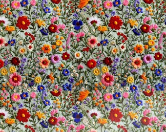 Flower Embroidered Linen Wrapping Paper Rolls - Stylish Impressive Illusion Gift Wrap for Every Occasion