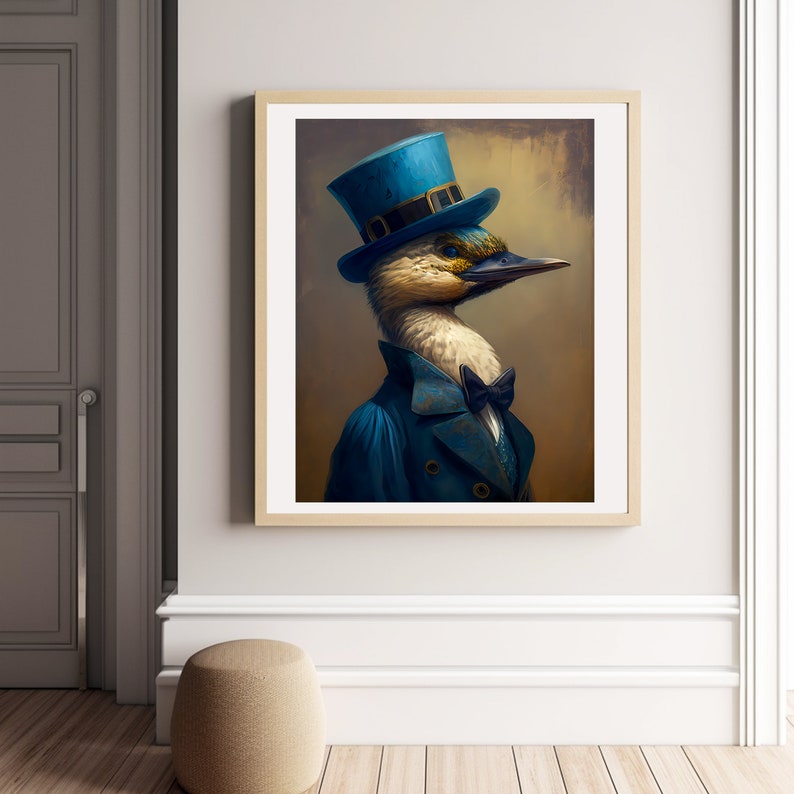 Duck in Blue Top Hat Huge Digital Download Duckcore Instant Download image 5