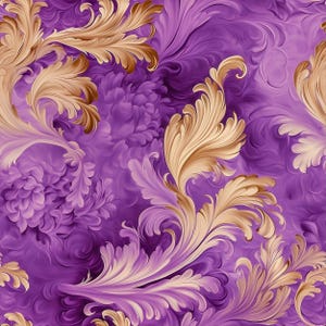 Watercolor Gift Wrap: Purple & Gold Floral, Luxurious 90-gsm Paper