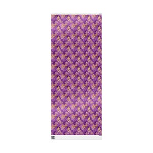 Watercolor Gift Wrap: Purple & Gold Floral, Luxurious 90-gsm Paper
