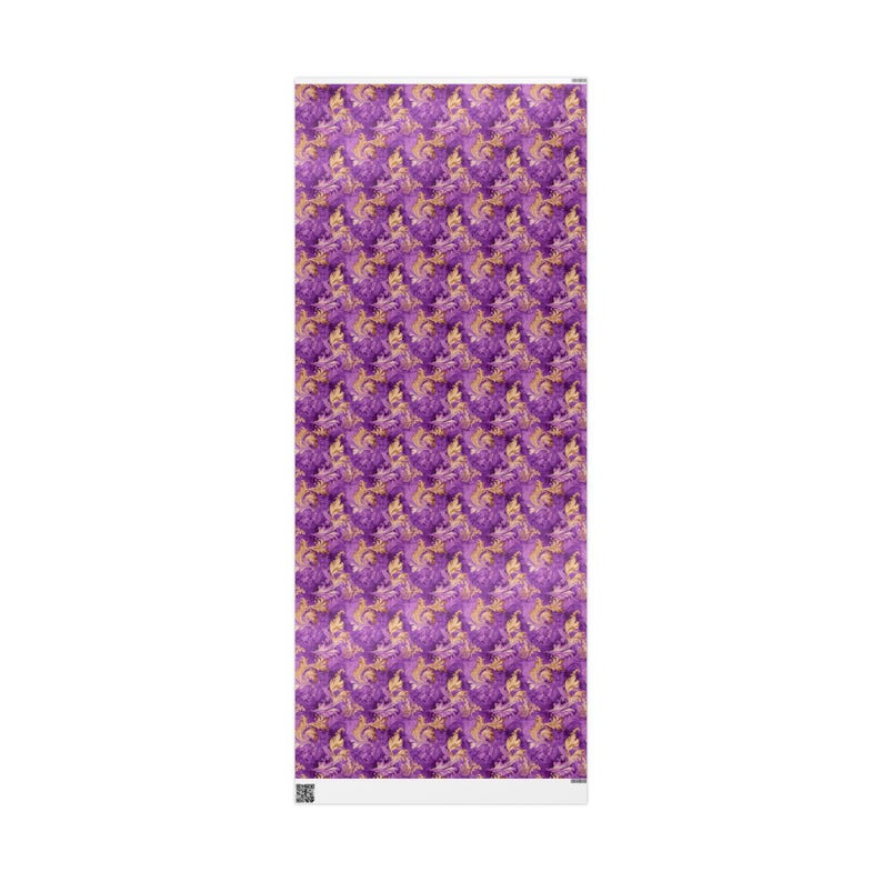Watercolor Gift Wrap: Purple & Gold Floral, Luxurious 90-gsm Paper