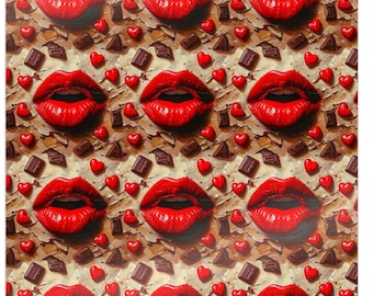 Lips & Chocolate Valentine's Day Wrapping Paper