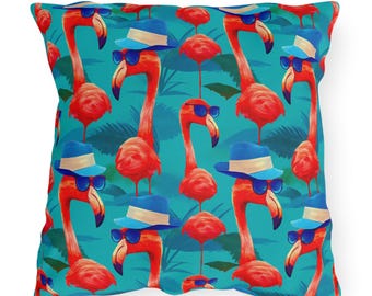 Cuscino da esterno resistente / Cuscino decorativo con divertenti fenicotteri rosa