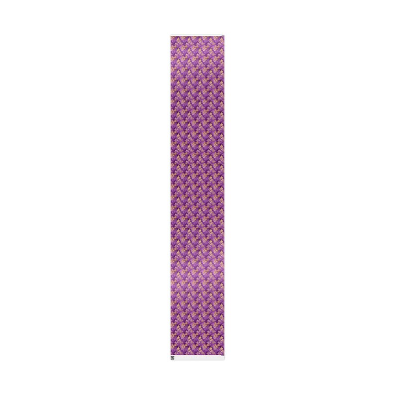 Watercolor Gift Wrap: Purple & Gold Floral, Luxurious 90-gsm Paper