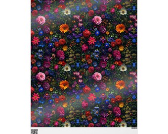 Dark Floral Wrapping Paper: Chic Gift Wrap, Fine Art Paper