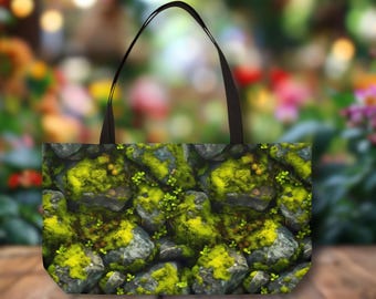 Mossy Rocks Deluxe Tote Bag – Calming Nature Inspired Bag
