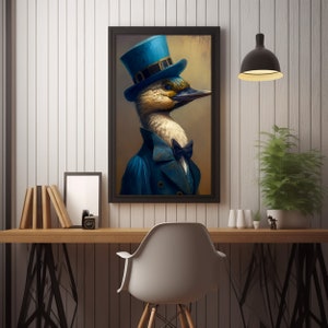 Duck in Blue Top Hat Huge Digital Download Duckcore Instant Download image 3