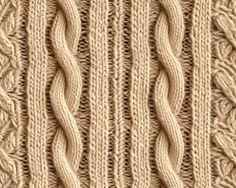 Faux Cable Knit Wrapping Paper Roll Illusion (Tan)