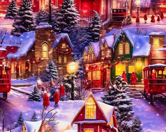 Winter Village Christmas Wrapping Paper