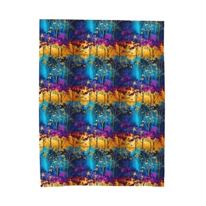 Velveteen Plush Blanket | Soft Colorful Abstract Modern Art Blanket
