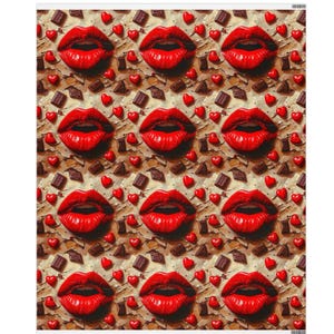 Lips & Chocolate Valentines Day Wrapping Paper